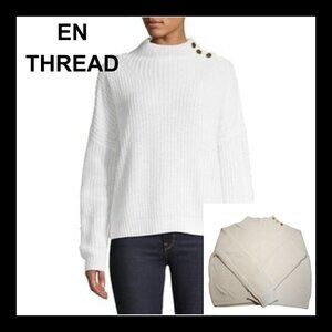NWOT EN THREAD Ivory merino alpaca wool mock neck knit sweater